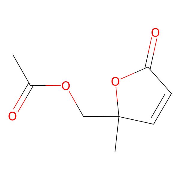 2D Structure of (2-Methyl-5-oxofuran-2-yl)methyl acetate