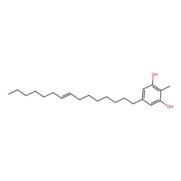 2D Structure of 2-Methyl-5-pentadec-8-enylbenzene-1,3-diol