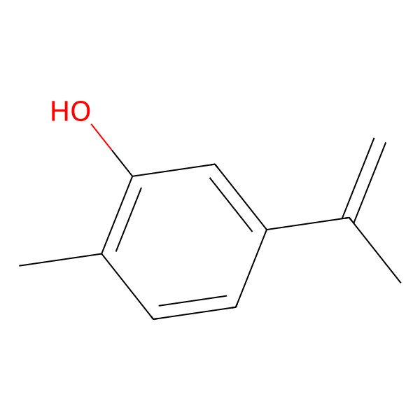 2D Structure of 2-Methyl-5-(Prop-1-En-2-Yl)phenol