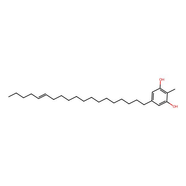 2D Structure of 2-methyl-5-[(Z)-nonadec-14-enyl]benzene-1,3-diol