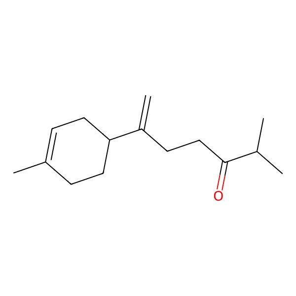 2D Structure of 2-methyl-6-[(1R)-4-methylcyclohex-3-en-1-yl]hept-6-en-3-one