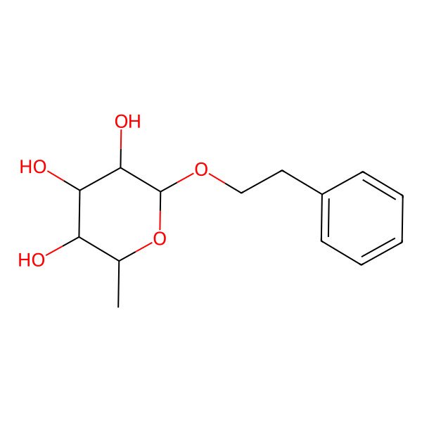 2D Structure of 2-Methyl-6-(2-phenylethoxy)oxane-3,4,5-triol