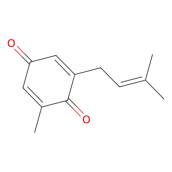 2D Structure of 2-Methyl-6-(3-methyl-2-butenyl)benzo-1,4-quinone