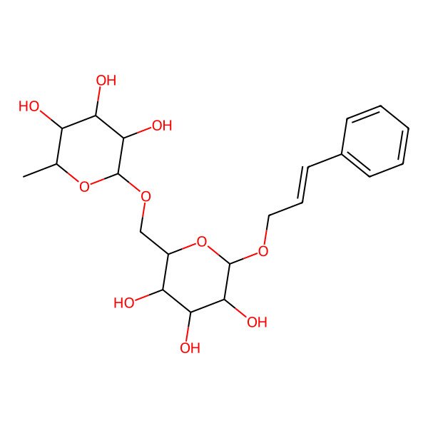 2D Structure of 2-Methyl-6-[[3,4,5-trihydroxy-6-(3-phenylprop-2-enoxy)oxan-2-yl]methoxy]oxane-3,4,5-triol