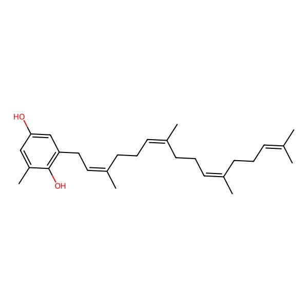 2D Structure of 2-Methyl-6-(3,7,11,15-tetramethylhexadeca-2,6,10,14-tetraenyl)benzene-1,4-diol