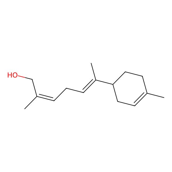 2D Structure of 2-Methyl-6-(4-methylcyclohex-3-en-1-yl)hepta-2,5-dien-1-ol