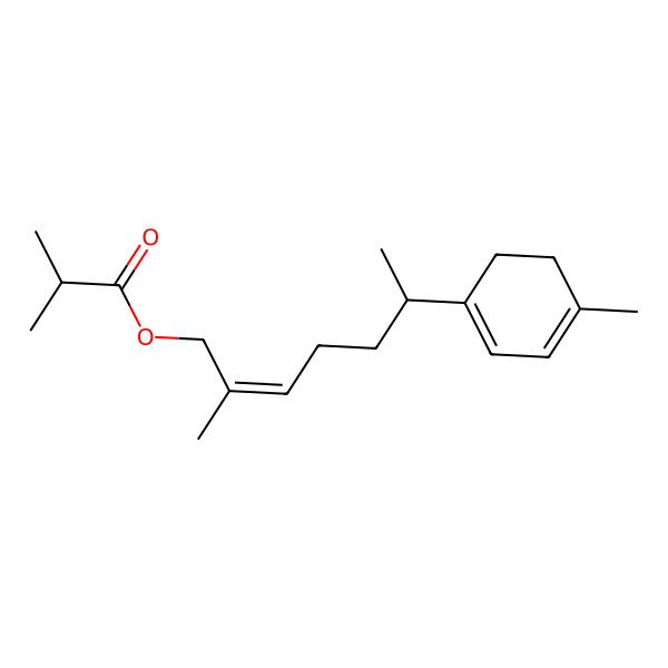 2D Structure of [2-Methyl-6-(4-methylcyclohexa-1,3-dien-1-yl)hept-2-enyl] 2-methylpropanoate