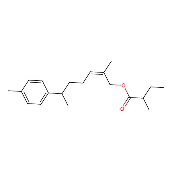 2D Structure of [2-Methyl-6-(4-methylphenyl)hept-2-enyl] 2-methylbutanoate