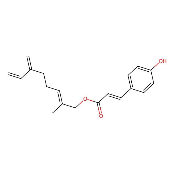 2D Structure of (2-Methyl-6-methylideneocta-2,7-dienyl) 3-(4-hydroxyphenyl)prop-2-enoate