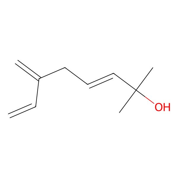 2D Structure of 2-Methyl-6-methylene-oct-3,7-dien-2-ol