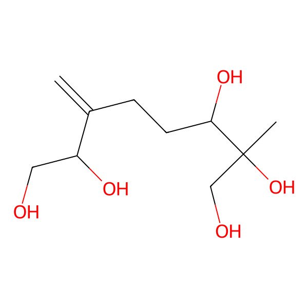 2D Structure of 2-Methyl-6-methylideneoctane-1,2,3,7,8-pentol