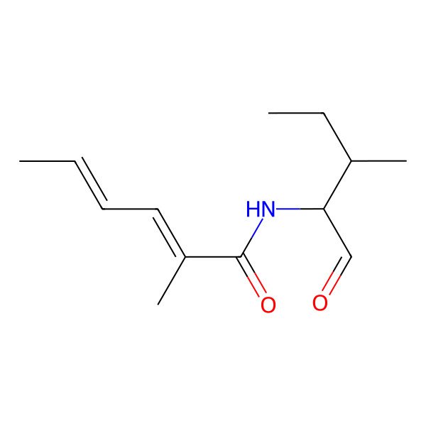 2D Structure of 2-methyl-N-(3-methyl-1-oxopentan-2-yl)hexa-2,4-dienamide