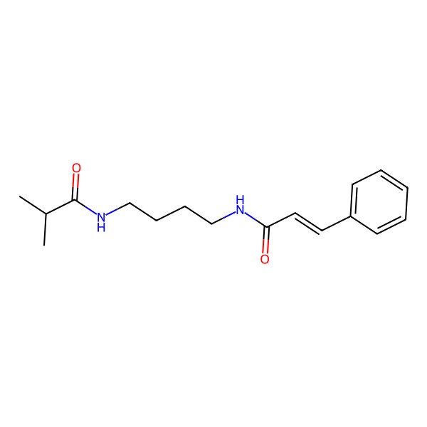 2D Structure of 2-methyl-N-[4-[[(E)-3-phenylprop-2-enoyl]amino]butyl]propanamide