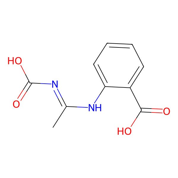 2D Structure of 2-[(N-carboxy-C-methylcarbonimidoyl)amino]benzoic acid