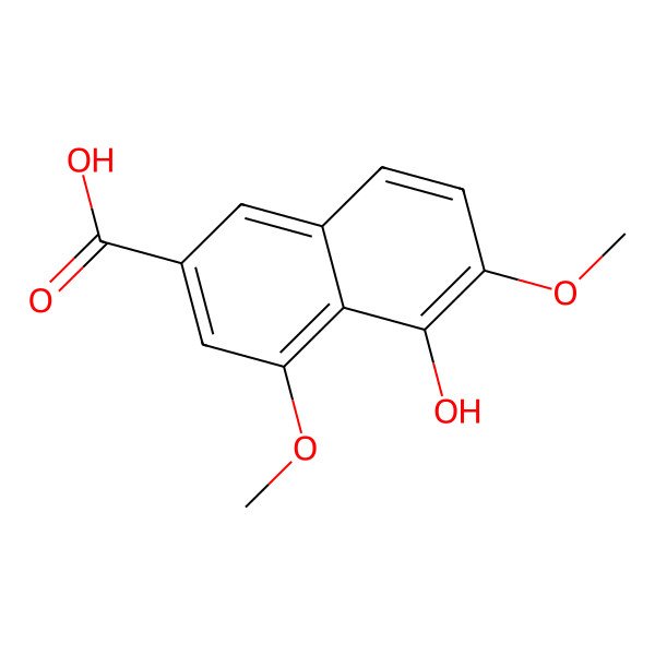2D Structure of 5-Hydroxy-4,6-dimethoxy-2-naphthalenecarboxylic acid