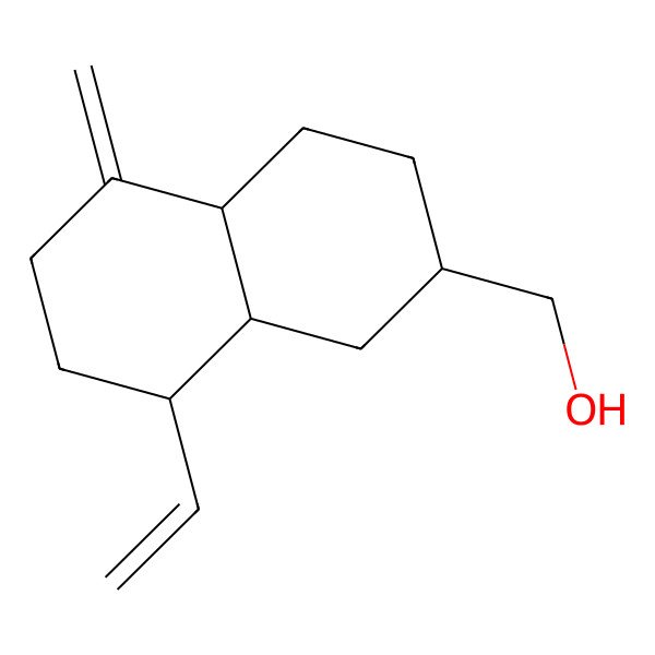 2D Structure of 2-Naphthalenemethanol, decahydro-5-methylene-8-vinyl-