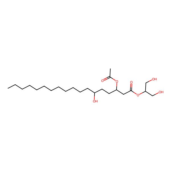 2D Structure of 2-O-[(3r,6s)-3-(acetyloxy)-6-hydroxy-octadecanoyl]-glycerol