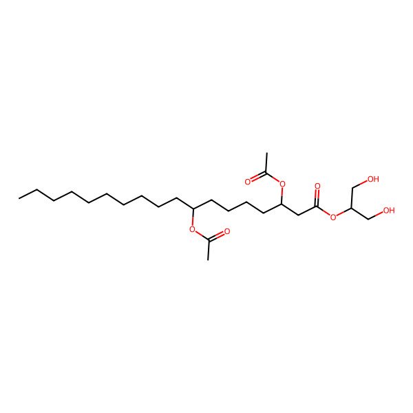 2D Structure of 2-O-[(3r,8r)-3,8-bis(acetyloxy)octadecanoyl]-glycerol