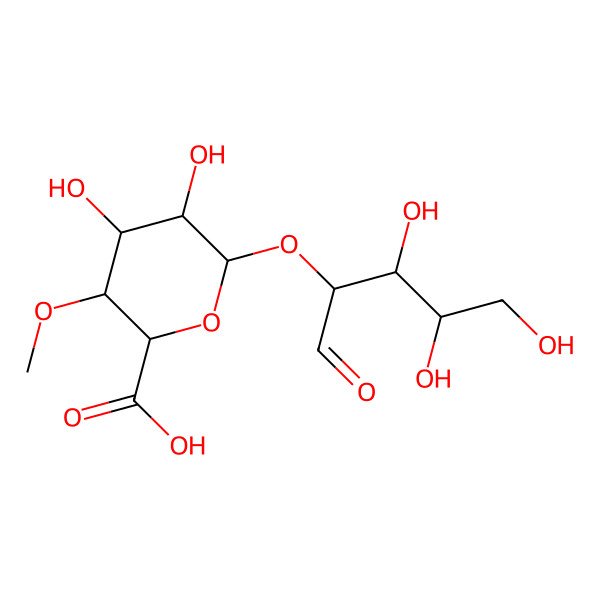 2D Structure of 2-O-(4-O-Methyl-alpha-D-glucopyranuronosyl)-D-xylose