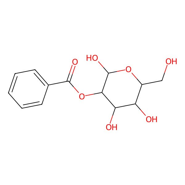 2D Structure of 2-O-Benzoyl-D-glucose