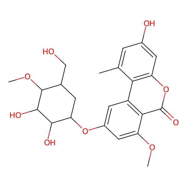 2D Structure of 2-O-methylalternariol 4-O-beta-(4-methoxyl-glucopyranoside)