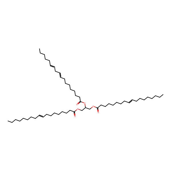 2D Structure of (2-Octadeca-9,12-dienoyloxy-3-octadec-9-enoyloxypropyl) octadec-9-enoate