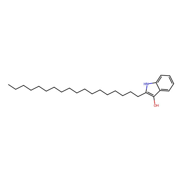 2D Structure of 2-octadecyl-1H-indol-3-ol