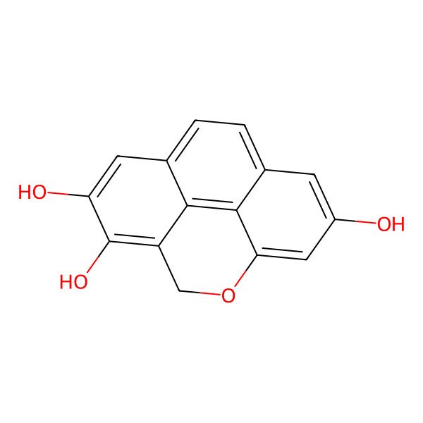 2D Structure of 2-Oxatetracyclo[6.6.2.04,16.011,15]hexadeca-1(15),4(16),5,7,9,11,13-heptaene-5,6,13-triol