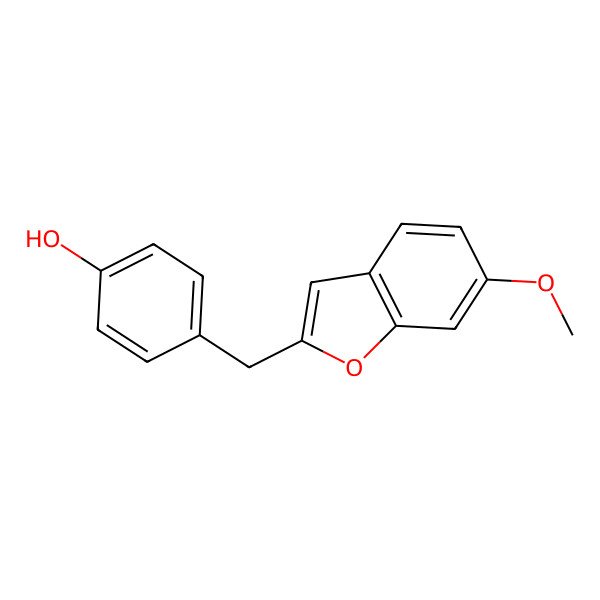 2D Structure of 2-(p-Hydroxy-benzyl)-6-methoxy-benzofuran