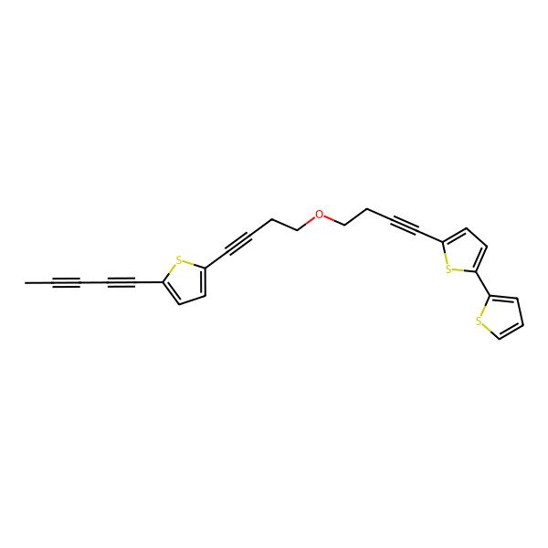 2D Structure of 2-Penta-1,3-diynyl-5-[4-[4-(5-thiophen-2-ylthiophen-2-yl)but-3-ynoxy]but-1-ynyl]thiophene