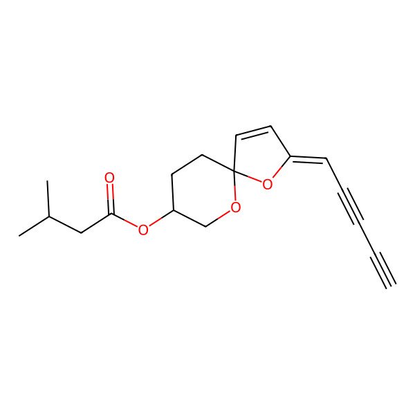 2D Structure of (2-Penta-2,4-diynylidene-1,10-dioxaspiro[4.5]dec-3-en-8-yl) 3-methylbutanoate