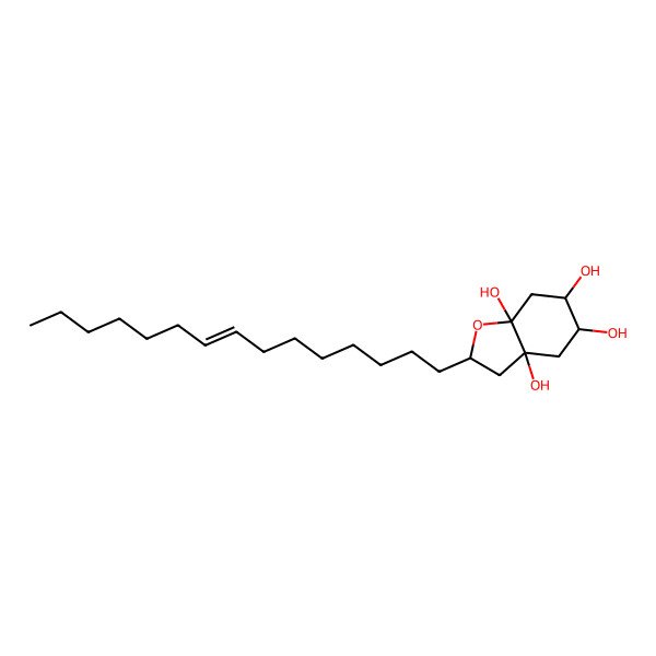 2D Structure of 2-Pentadec-8-enyl-2,3,4,5,6,7-hexahydro-1-benzofuran-3a,5,6,7a-tetrol