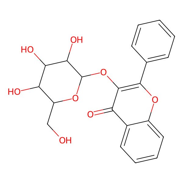 2D Structure of 2-Phenyl-3-[3,4,5-trihydroxy-6-(hydroxymethyl)oxan-2-yl]oxychromen-4-one