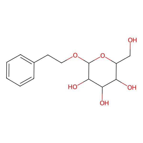2D Structure of 2-phenylethyl beta-D-glucopyranoside
