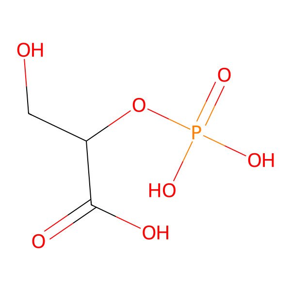 2D Structure of 2-Phospho-D-Glyceric Acid