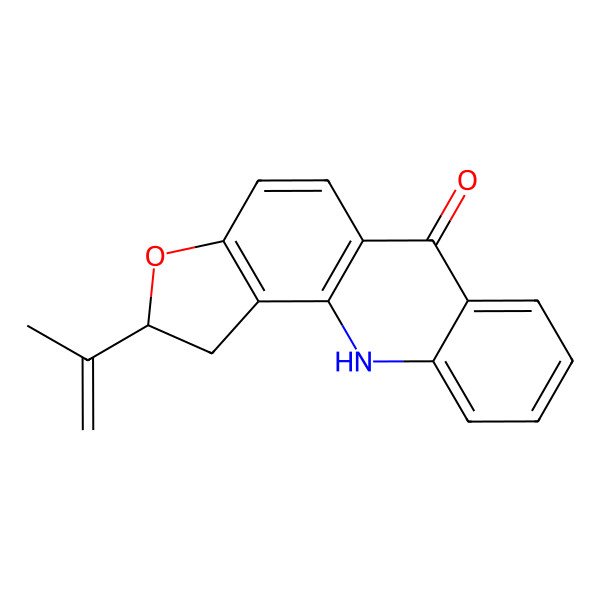 2D Structure of 2-prop-1-en-2-yl-2,11-dihydro-1H-furo[2,3-c]acridin-6-one