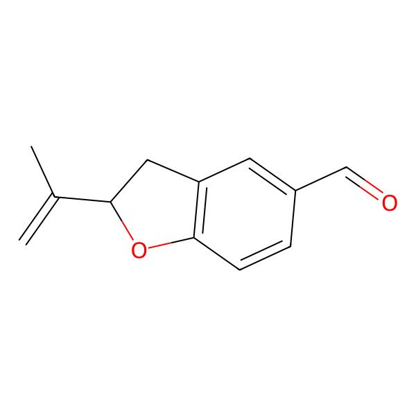 2D Structure of 2-Prop-1-en-2-yl-2,3-dihydro-1-benzofuran-5-carbaldehyde