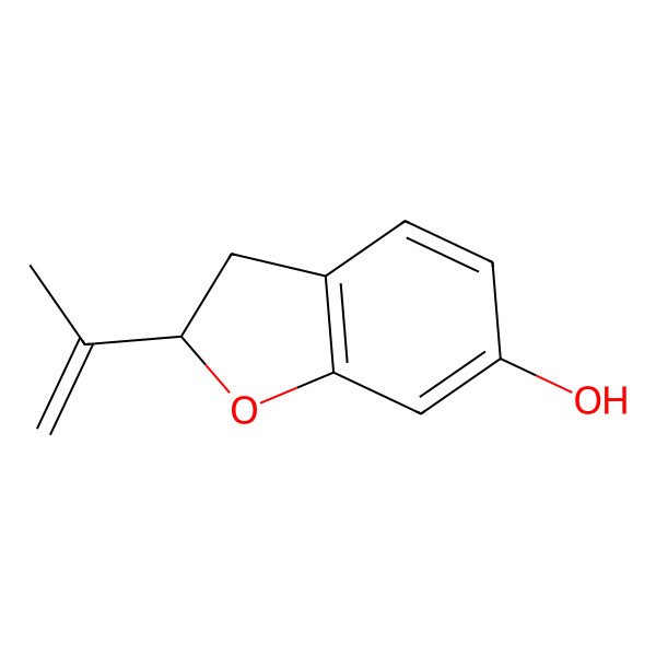 2D Structure of 2-Prop-1-en-2-yl-2,3-dihydro-1-benzofuran-6-ol