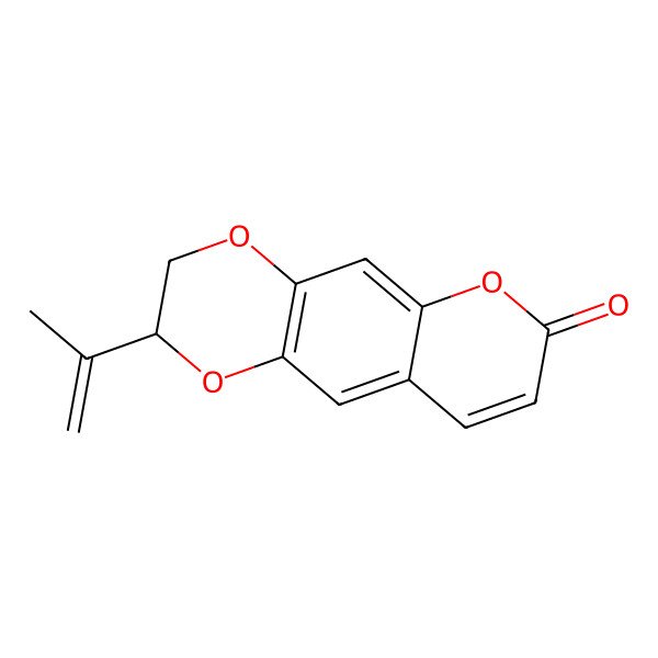 2D Structure of 2-Prop-1-en-2-yl-2,3-dihydropyrano[2,3-g][1,4]benzodioxin-7-one