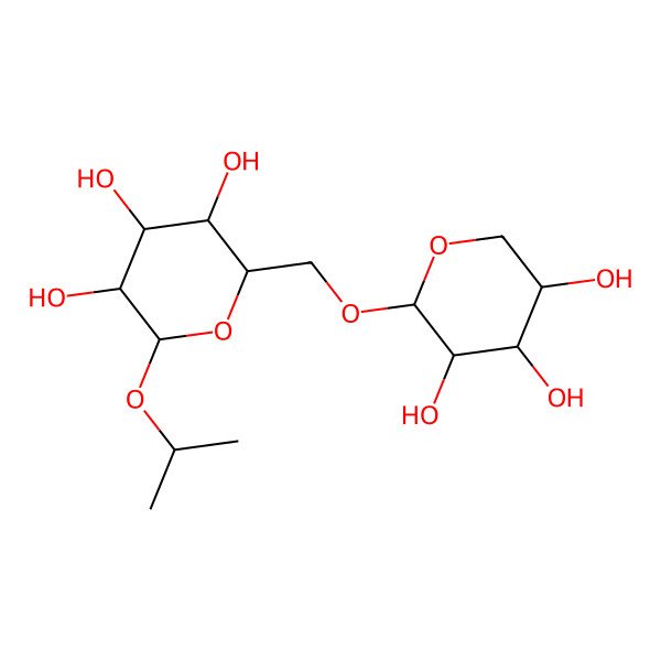 2D Structure of 2-Propan-2-yloxy-6-[(3,4,5-trihydroxyoxan-2-yl)oxymethyl]oxane-3,4,5-triol