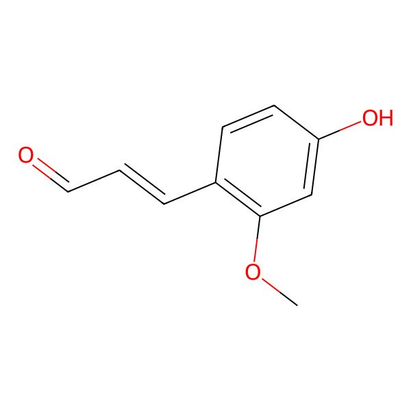 2D Structure of 2-Propenal, 3-(4-hydroxy-2-methoxyphenyl)-