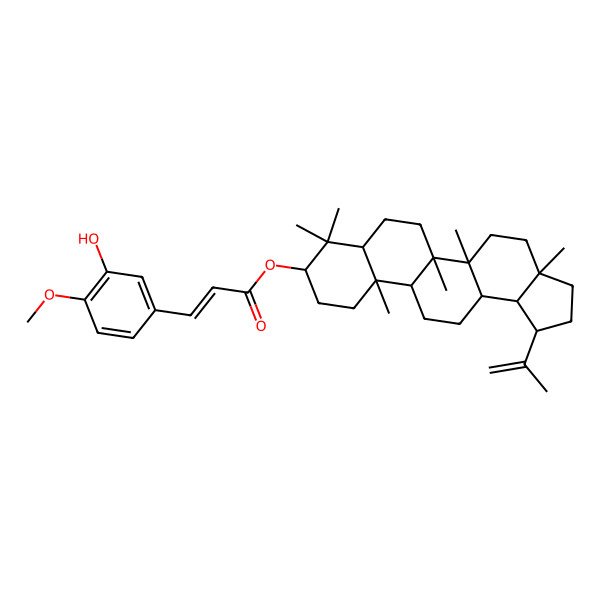 2D Structure of 2-Propenoic acid, 3-(3-hydroxy-4-methoxyphenyl)-, (3beta,19epsilon)-lup-20(29)-en-3-yl ester, (2E)-