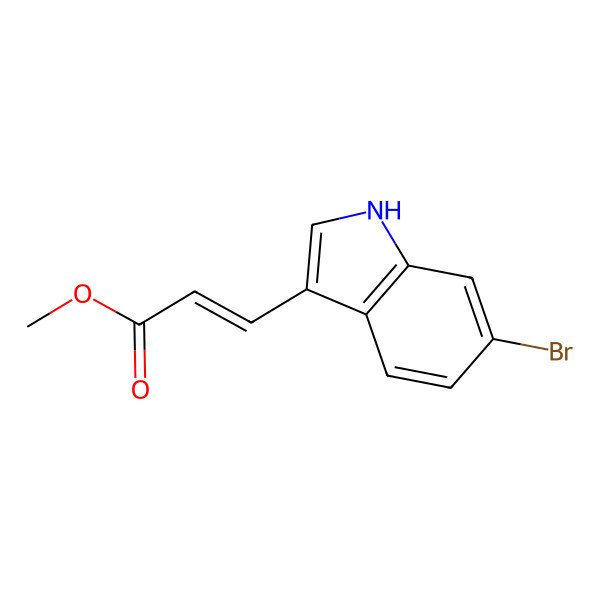 2D Structure of 2-Propenoic acid, 3-(6-bromo-1H-indol-3-yl)-, methyl ester, (E)-