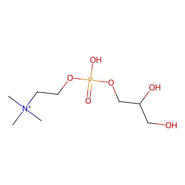 2D Structure of 2-(((R)-2,3-Dihydroxypropyl)phosphoryloxy)-N,N,N-trimethylethanaminium