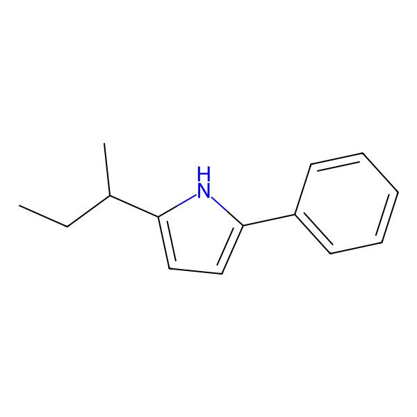 2D Structure of 2-Phenyl-5-sec-butyl-1H-pyrrole