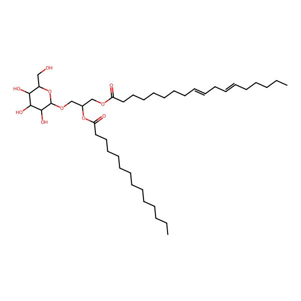 2D Structure of [2-Tetradecanoyloxy-3-[3,4,5-trihydroxy-6-(hydroxymethyl)oxan-2-yl]oxypropyl] octadeca-9,12-dienoate