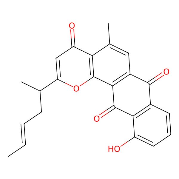 2D Structure of 2-[(Z)-hex-4-en-2-yl]-11-hydroxy-5-methylnaphtho[2,3-h]chromene-4,7,12-trione
