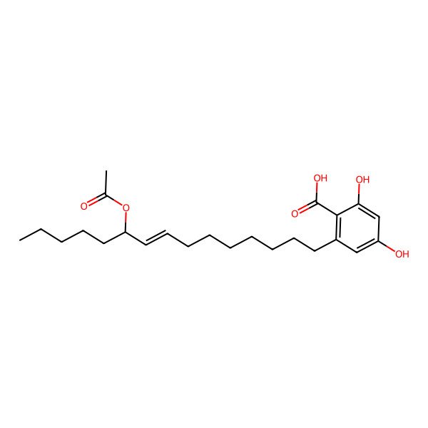 2D Structure of 2-[(Z,10R)-10-acetyloxypentadec-8-enyl]-4,6-dihydroxybenzoic acid