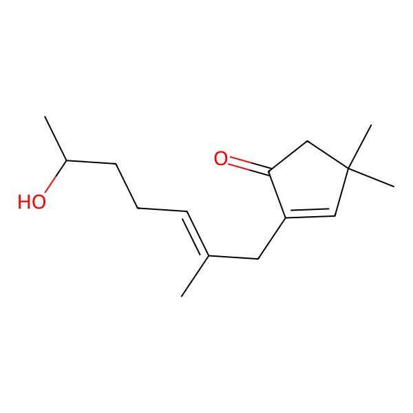 2D Structure of 2-[(Z,6S)-6-hydroxy-2-methylhept-2-enyl]-4,4-dimethylcyclopent-2-en-1-one