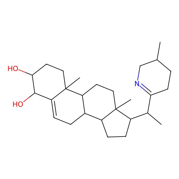 2D Structure of (3S,4R,8S,9S,10R,13S,14S,17R)-10,13-dimethyl-17-[(1R)-1-[(3S)-3-methyl-2,3,4,5-tetrahydropyridin-6-yl]ethyl]-2,3,4,7,8,9,11,12,14,15,16,17-dodecahydro-1H-cyclopenta[a]phenanthrene-3,4-diol